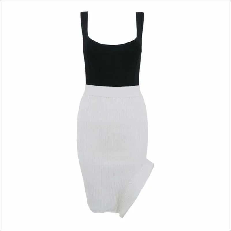 Winnal White Knee-length Bandage Pencil Skirt | White Bandage bodycon skirts