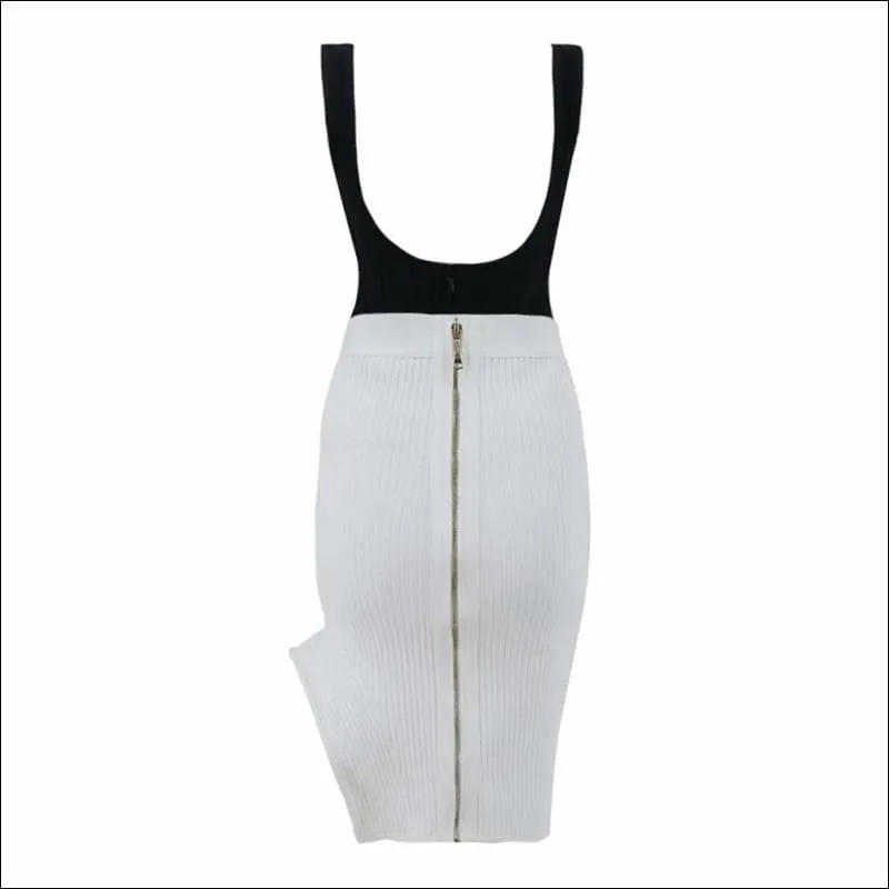 Winnal White Knee-length Bandage Pencil Skirt | White Bandage bodycon skirts