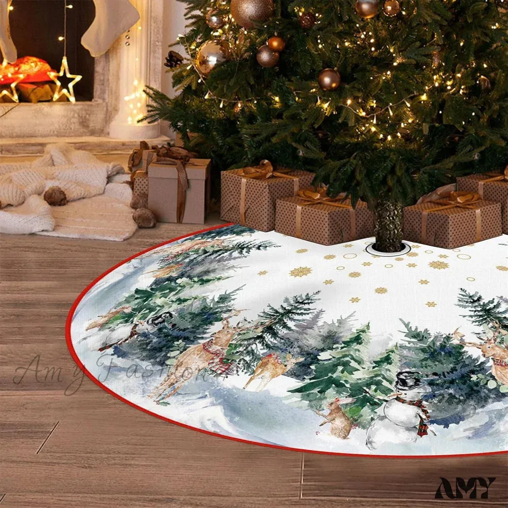 Winter Reindeer Pencil Tree Skirt - 48"