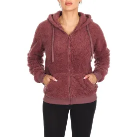 Women's Inner and Outer Sherpa Hoodie Sweatshirt Jacket