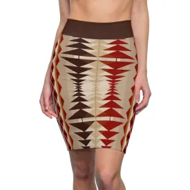 Womens Mini Skirt - High Waisted /multicolor Brown Pencil Skirt