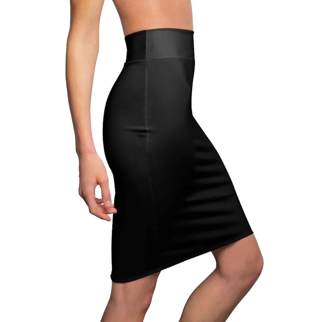 Womens Mini Skirt - Stretchy - Black Pencil Skirt