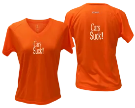 Women's Reflective Short Sleeve Shirt - Cars Suck