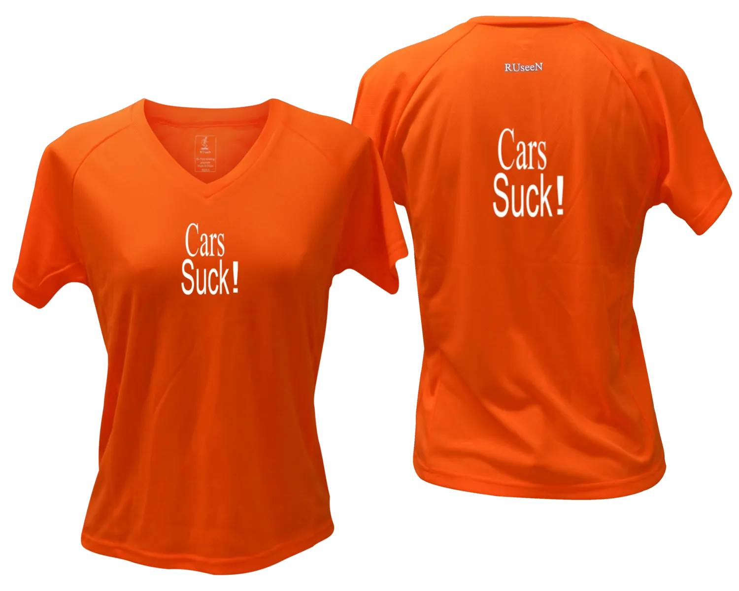 Women's Reflective Short Sleeve Shirt - Cars Suck