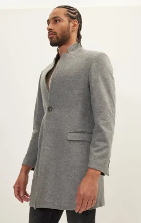 Wool Blend Peacoat - Grey