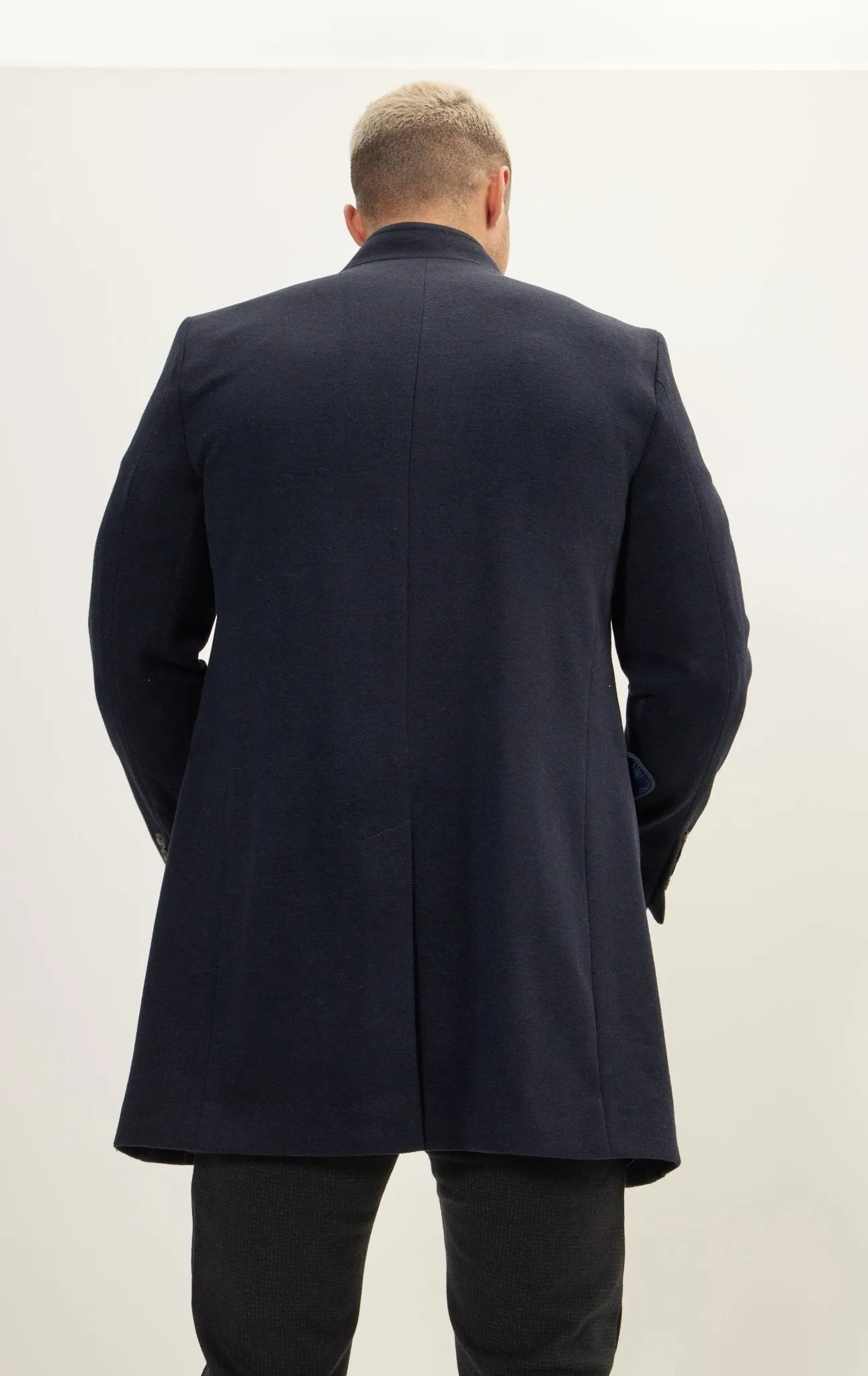 Wool Blend Peacoat -  Navy