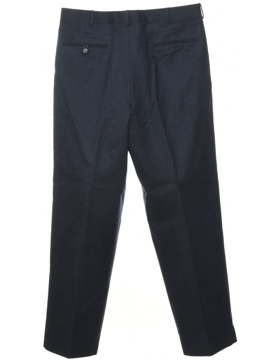 Wool Navy Trousers - W33 L31