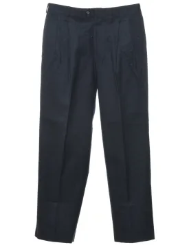 Wool Navy Trousers - W33 L31