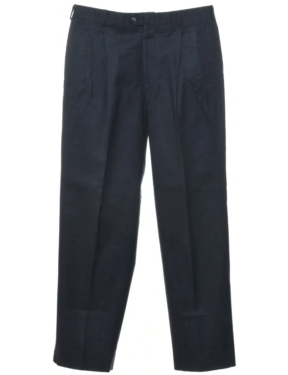 Wool Navy Trousers - W33 L31