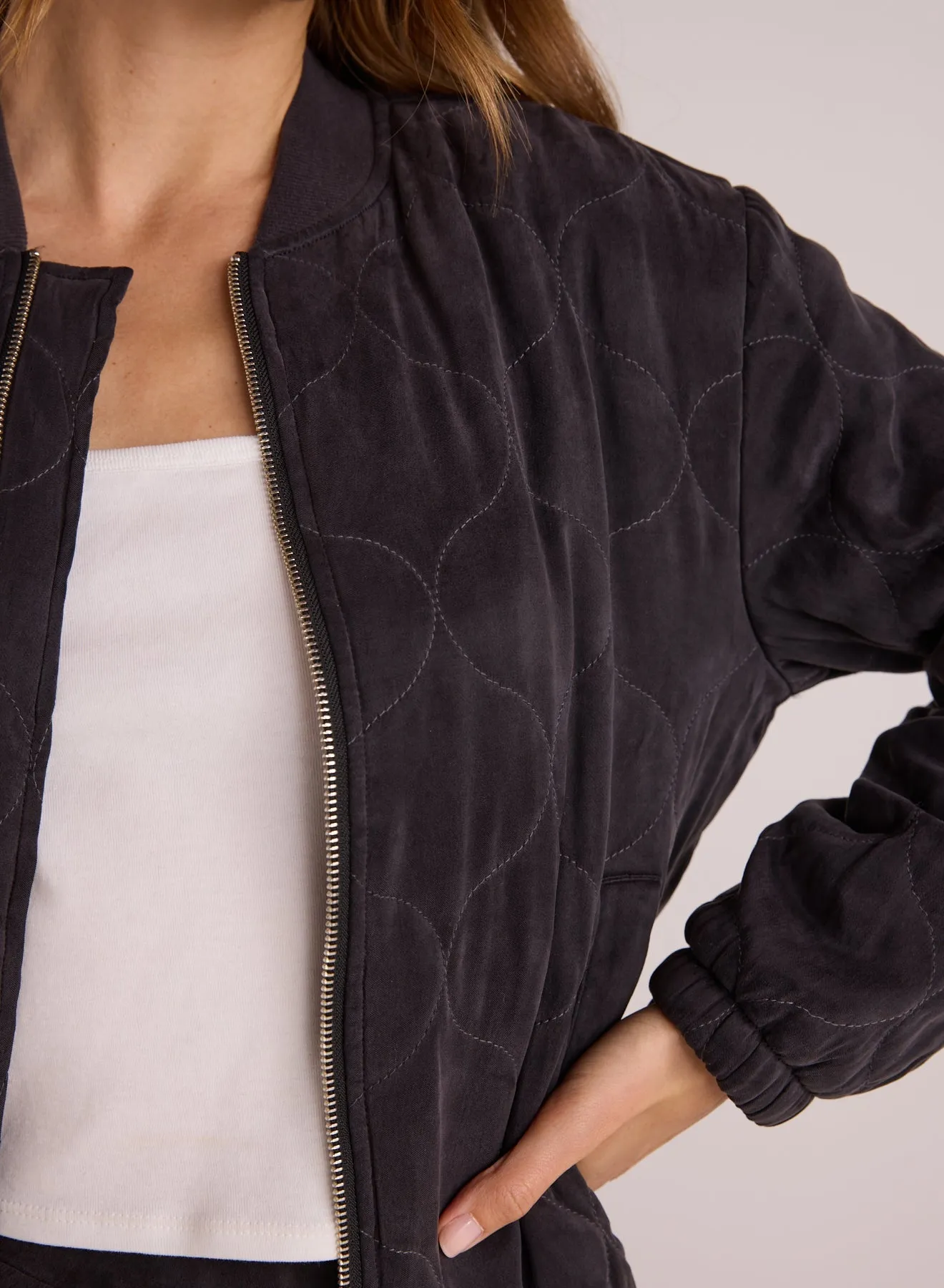 Wynter Quilted Bomber - Black