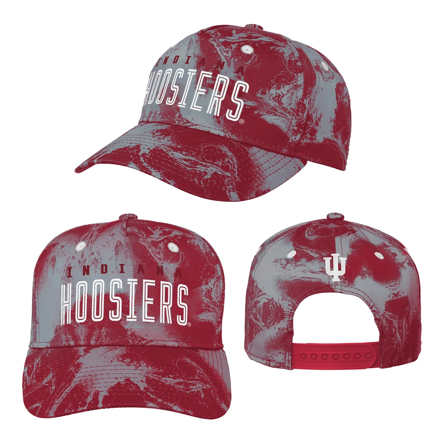 Youth Indiana Hoosiers Redzone Marbled Crimson Adjustable Hat